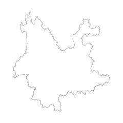 Yunnan province blank outline map