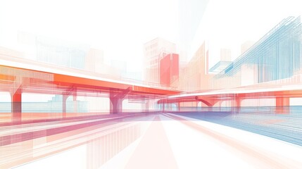 Fototapeta premium Vibrant Dynamic Angles on White Background