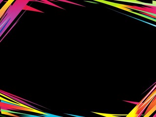 Abstract Colorful Lines Frame Design Background