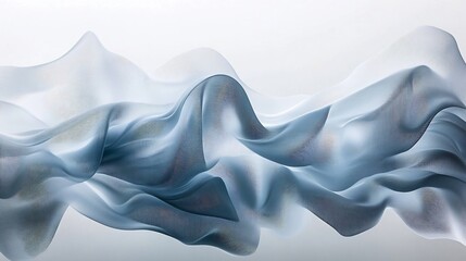 Obraz premium Abstract Blue Silk Waves: A Serene Study in Texture and Light
