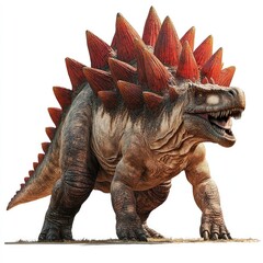Fototapeta premium A fantastical creature resembling a dinosaur with spiky features and an aggressive stance.