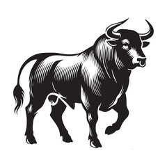 Ox silhouette for artistic and design media projects - Ox black vector
