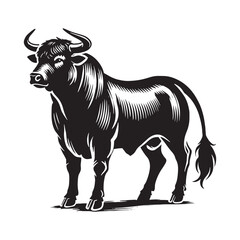 Simplified ox silhouette for versatile design purposes - Ox illustration - minimallest ox vector
