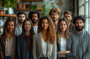 Obraz premium Diverse Group Portrait of Young Professionals Smiling Together in Office Workspace