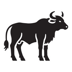 Stylish ox silhouette for creative design projects - Ox illustration - minimallest ox vector
