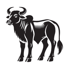Simplified ox silhouette for modern artistic purposes - Ox illustration - minimallest ox vector
