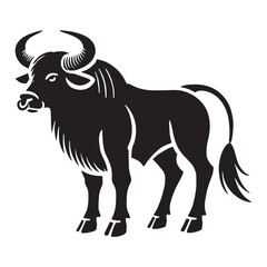 Bold ox silhouette for digital and print designs - Ox black vector
