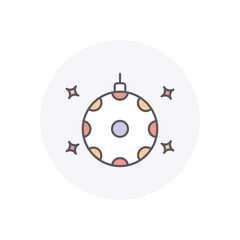 Disco Ball vector icon stock illustration