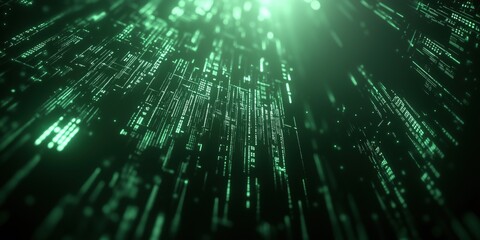 Green Data Stream Visualizing Advanced Technology