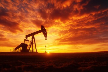 Oil Extraction Process at Sunset Oil Field Photography Outdoor Wide Angle Industry Insights