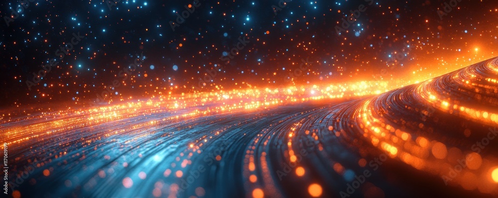 Leinwandbilder Futuristic Abstract Digital Background Cyberpunk Technology Data Network AI Encryption Communication