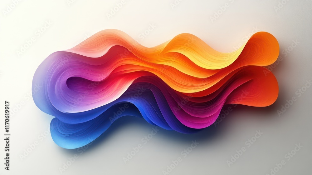 Poster Minimalist App Icon Design with Gradient and Soft Shadows on Gray Background