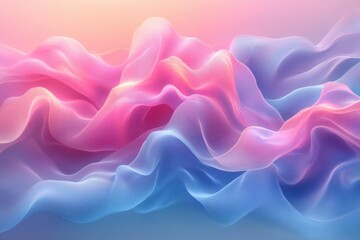 Obraz premium Soft Pastel Abstract Background with Flowing Waves in Pink and Blue