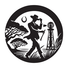 Charleston Silhouette Vector Illustration, Solid White Background.