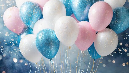 Celebrate the Excitement of Your Baby Shower with Our Stunning Gender Reveal Balloons and Glitter Invitation Perfect for Unveiling the Joy of Your Little Ones Arrival
