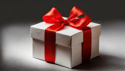 Elegant Gift Box with Red Ribbon Isolated on Transparent and White Background Perfect for Special Occasions, Birthdays, Holidays, and Celebrations