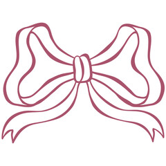 Hand-Drawn Red Vector Bow. Illustration