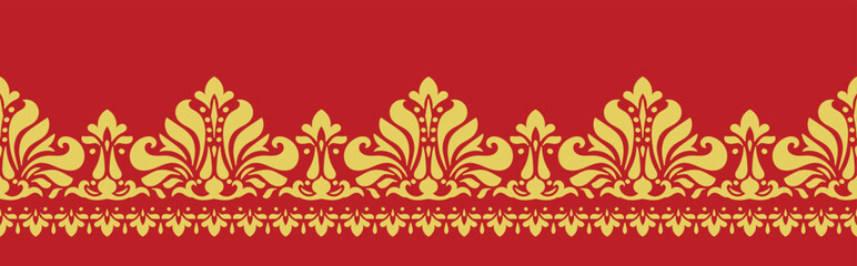 Ethnic border ornament pattern. Geometric oriental seamless pattern. Vintage element vector illustration. Baroque Floral Aztec tribal. Design for frame, textile, fabric, clothing, carpet, background.