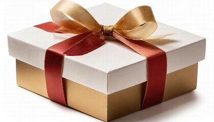 Elegant Gift Box with Ribbon Isolated on White Background Perfect for Any Occasion, Birthday, Holiday, or Celebration HighQuality Image for Personal and Commercial Use,