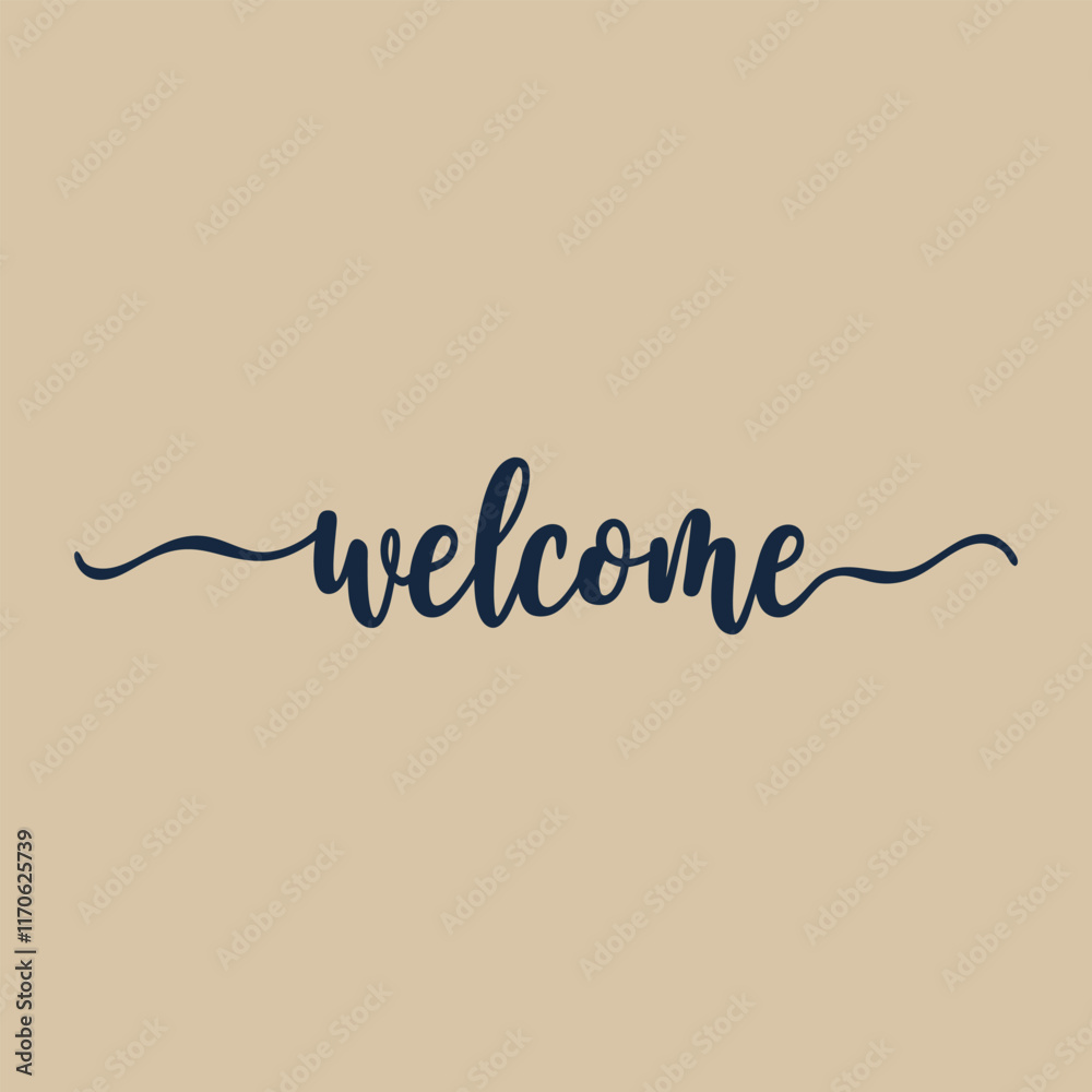 Fototapete a warm and inviting poster the word 'welcome' in a flowing and elegant script