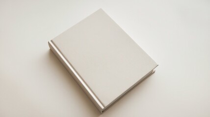 High Angle Shot of Blank White Book Cover - Minimalist Design Concept