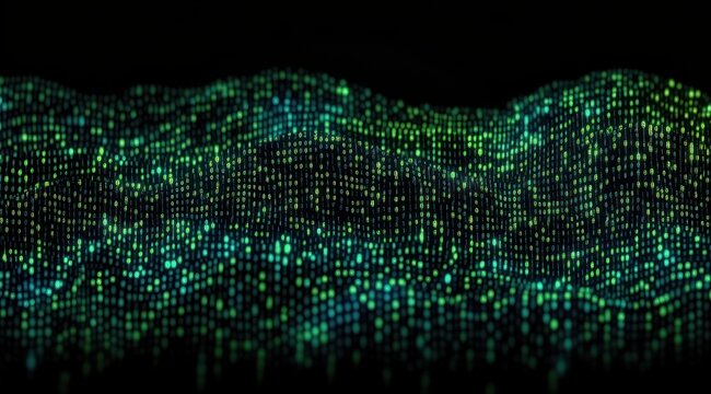 Glowing Green Binary Code Abstract Background