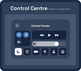 Control center small mockup with icon isolated on background. Screen buttons in compact symbol modern, simple, vector for website design, mobile app, ui. Vector Illustration.