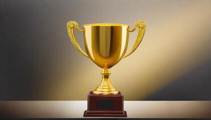 Golden Trophy Cup Isolated on Transparent Background A Stunning Symbol of Achievement and Excellence in Sports, Awards, and Competitions, Perfect for Celebrating Victories and Honors