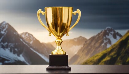 Golden Trophy Cup Isolated on Transparent Background, Perfect for Awards, Competitions, and Celebrations Ideal for Graphic Design and Marketing Projects,