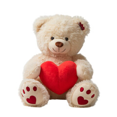 A photo of a fluffy cream-colored teddy bear in a bright setting, suitable for cozy and comforting stock imagery