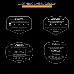 Black and white Clothing label tag template design	
