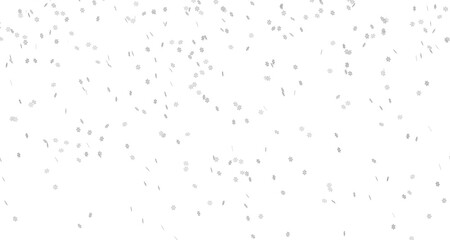 Isolated snowflakes floating gently and slow. Winter background.