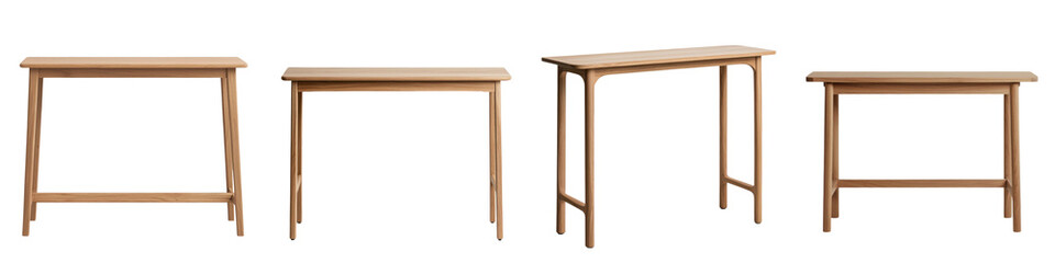 Fototapeta premium Minimalist and elegant wooden desk in a modern clean and simple design Suitable for use in a home office study