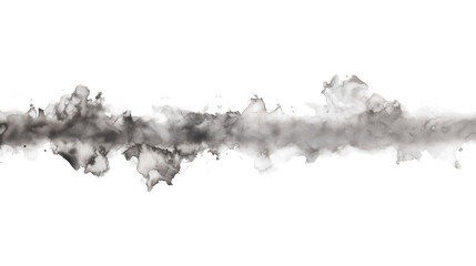 Faded gray watercolor strip isolated on transparent background