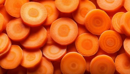 Closeup of fresh carrot slices background