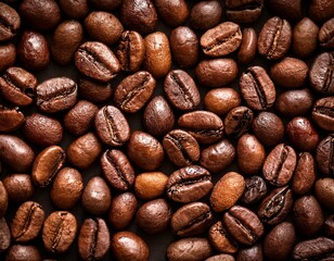 Naklejka premium Closeup of fresh coffee beans background