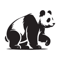 Creative panda silhouette for innovative print designs - Panda illustration - minimallest panda vector
