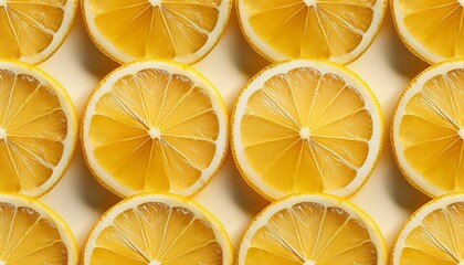 Closeup of fresh lemon slices background