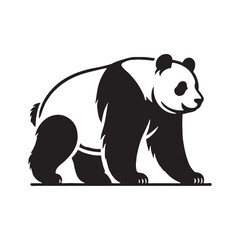 Unique panda silhouette for digital design applications - Panda illustration - minimallest panda vector
