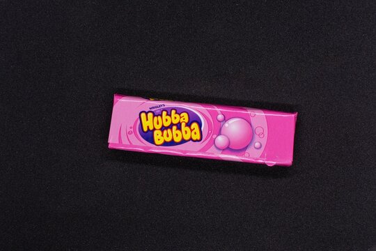 Hubba Bubba gum on black