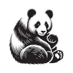 Minimalistic panda silhouette for versatile design uses - Panda black vector  © Vectorhub