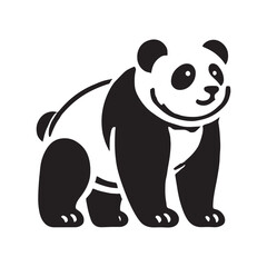 Simplified panda silhouette for creative design applications - Panda illustration - minimallest panda vector
