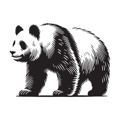 Panda silhouette for innovative digital and print designs - Panda black vector
