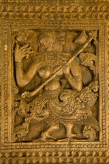 Embekka Devalaya Wood Carving Temple Kandy Sri Lanka