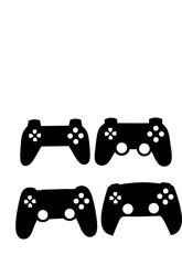 Playstation controller vector art icon on silhouette,set Playstation controller design vector 
