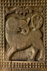 Embekka Devalaya Wood Carving Temple Kandy Sri Lanka