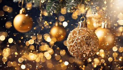 Happy Christmas Light Decorations Enchanting Winter Night Background with Festive Ornaments and Sparkling Lights for a Joyful New Year Celebration