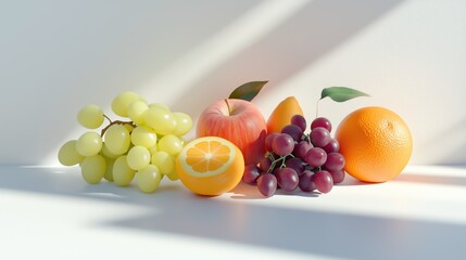 Fresh and Vibrant Fruit Assortment in Natural Daylight