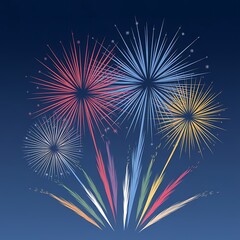 Naklejka premium minimalistic colorful firework