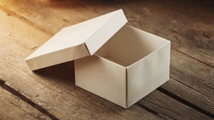 Photograph of a blank paper box with a sleek cover design for creative projects